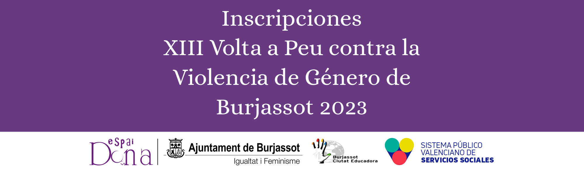 Inscripcions XIII Volta a Peu contra la Violència de Gènere de Burjassot 2023
